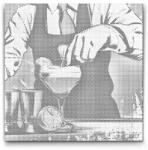  PontPöttyöző - Pop art - Bárpultos Méret: 50x50cm, Keretezés: Műanyagtáblával, Szín: Piros