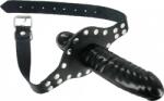 XR Brands Gag din piele cu penis interior și exterior Ride Me Mouth