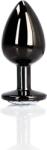 Ouch! But-plug metalic mediu cu bijuterie - Gunmetal/Diamant