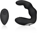 Ouch! Maseur de prostată cu vibrații îndoit cu telecomandă - Negru