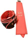 Sexy Elephant® BlackRed manșete de piele pentru picioare + lanțuri cadou suplimentare