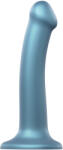 Strap On Me Dildo cu ventuză Metallic Shine M (18 cm), albastru Dildo