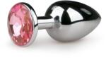 EasyToys ANAL COLLECTION Dop anal de metal Argintiu/Roz - S