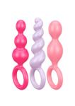 Satisfyer Booty Call - Set de 3 dopuri anale - Roz/Violet/Roșu