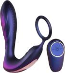 Hueman Plug anal vibrator Black Hole cu inel de erecție și telecomandă (14, 3 cm)