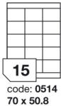  Matt Univerzális Papír Öntapadós Etikett Címke 15 db 70x50, 8 mm / A4 íven (100 ív) (ORE-00514)