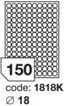  Matt Univerzális Papír Öntapadós Etikett Körcímke 150 db 18 mm-es kör / A4 íven (20 ív) (ORE-11818)