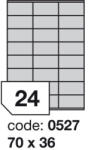  Matt Univerzális Papír Öntapadós Etikett Címke 24 db 70x36 mm / A4 íven (100 ív) (ORE-00527)