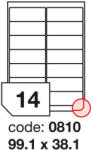  Matt Univerzális Papír Öntapadós Etikett Címke 14 db 99, 1x38, 1 mm / A4 íven (100 ív) (ORE-00810)