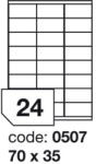  Matt Univerzális Papír Öntapadós Etikett Címke 24 db 70x35 mm / A4 íven (100 ív) (ORE-00507)