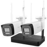 Hikvision Kit supraveghere exterior WiFi HikVision HiLook IKS-2044BH-PH/W, 2MP, 2.8 mm, IR 30, microfon, difuzor, detectie miscare, slot card (IKS-2042BH-PH/W)