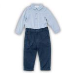 Minoti Babakészlet pamut, body ing és nadrág, Minoti, SMART 5, kék - 86/92 | 18-24m méret