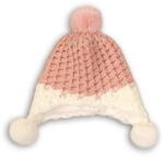 Minoti Lány téli sapka pomponnal, Minoti, DEER 15, rózsaszín - 12-24m méret