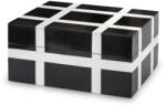 Art-Pol Loyd design ékszeres asztali doboz fekete fehér csíkos mintázattal 9x13, 5x18, 5cm (136360)