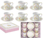Easy Life Porcelán eszpresszócsésze+alj 6 személyes, 100ml, dobozban, Coffee Mania, Happy Easter (126EAST)