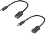 Conceptronic Kábel - ABBY11B (USB-C to USB-A, fekete) 2db/csomag (ABBY11B) (ABBY11B)