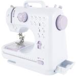  OEM elektromos varrógép, 12 öltés, 2 sebesség, pedállal, LED világítás, fehér / rózsaszín (B376-150)