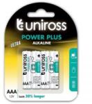 Uniross Power Plus LR03/4BP 1, 5V AAA/mikró tartós alkáli elem 4db/cs (LR03-UALKAAAPP4) (LR03-UALKAAAPP4)