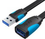 Vention USB 3.0 lapos hosszabító kábel 1m fekete (VAS-A13-B100) (VAS-A13-B100)