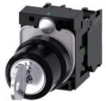 Siemens 3SU1100-4BL11-1NA0 komplett kulcsos kapcsoló, 3 állású, 2NO, RONIS SB30, kulcs minden állásban (3SU11004BL111NA0)