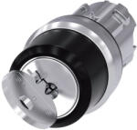 Siemens 3SU1050-4CC01-0AA0 kulcsos kapcsolófej, 2 állású, visszaálló, RONIS 455 kulcs O állásban kivehető, fém Sirius (3SU10504CC010AA0)