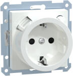Schneider Electric Schneider Merten 2P+F csatlakozóaljzat, biztonsági zsaluval, áramvédő-kapcsolóval, rugós, 16A, 30mA, System-M, aktívfehér 233825 (233825)