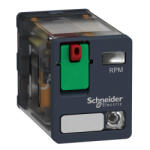 Schneider Electric Harmony Electromechanical Relays - RPM22P7 - RPM teljesítményrelé, 2CO, 15A, 230VAC, tesztgomb, LED (RPM22P7)