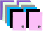 DACO Set 12 caiete Daco, A4, 100 file, 70 g/mp, dictando, coperta plastic, Culori asortate (CT410DR-12)