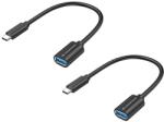 Conceptronic Kábel - ABBY11B (USB-C to USB-A, fekete) 2db/csomag (ABBY11B) - pcx