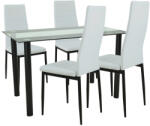 Leziter Set de masă Mezza 4+1 alb-negru (LUA120B_DA258WB_4)