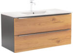 Leziter Dulap inferior Vario Trim 100 cu lavoar antracit-stejar (Vario087)
