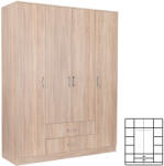 Leziter Dulap Miami 160x205 cm stejar sonoma-stejar sonoma (LMGSZ160STST) Garderoba