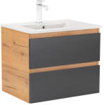 Leziter Dulap inferior Vario Forte 60 cu lavoar stejar-antracit (Vario008)