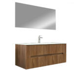 Leziter Mobilier de baie Trent 120 cu 1 lavoar ceramic cu oglindă 60x120 cm stejar apus de soare (TRENT1202F1MSST)