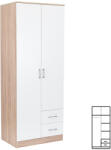 Leziter Dulap Miami 80x205 cm alb-stejar sonoma (LMGSZ80FST) Garderoba