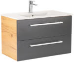 Leziter Dulap inferior Vario Clam 80 cu lavoar stejar-antracit (Vario071)