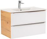 Leziter Dulap inferior Vario Trim 80 cu lavoar stejar-alb (Vario052)