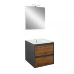 Leziter Mobilier complet de baie Porto Prime 60 în culoarea stejarului rustic antracit (POPR60ANCT)