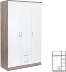 Leziter Dulap Miami 120x205 cm alb-stejar York (LMGSZ120FYT) Garderoba