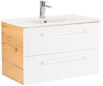 Leziter Dulap inferior Vario Clam 80 cu lavoar stejar-alb (Vario070)