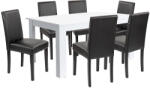 Leziter Set de masă Leon 6+1 alb-negru (LYET160F_LKE-BL_6)