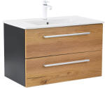 Leziter Dulap inferior Vario Clam 80 cu lavoar antracit-stejar (Vario069)