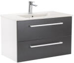 Leziter Dulap inferior Vario Clam 80 cu lavoar alb-antracit (Vario065)