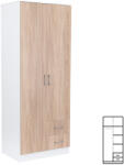Leziter Dulap Miami 80x205 cm stejar sonoma-alb (LMGSZ80STF) Garderoba
