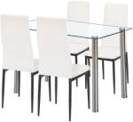 Leziter Mateo 4+1 set de sufragerie alb-negru (LUA120W_DA258WB_4)