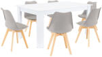 Leziter Set de masă Lola 6+1 gri-alb (LYET160F_DA232AG_6)