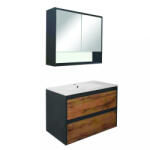 Leziter Mobilier complet de baie Porto 80 în culoarea stejarului rustic antracit (PO80ANCT)