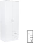 Leziter Dulap Miami 80x205 cm alb-alb (LMGSZ80FF) Garderoba
