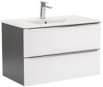 Leziter Dulap inferior Vario Trim 80 cu lavoar antracit-alb (Vario049)