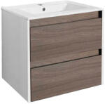 Leziter Dulap inferior Porto 60 cu lavoar alb-ulm rauna (PO60AFRSZ)